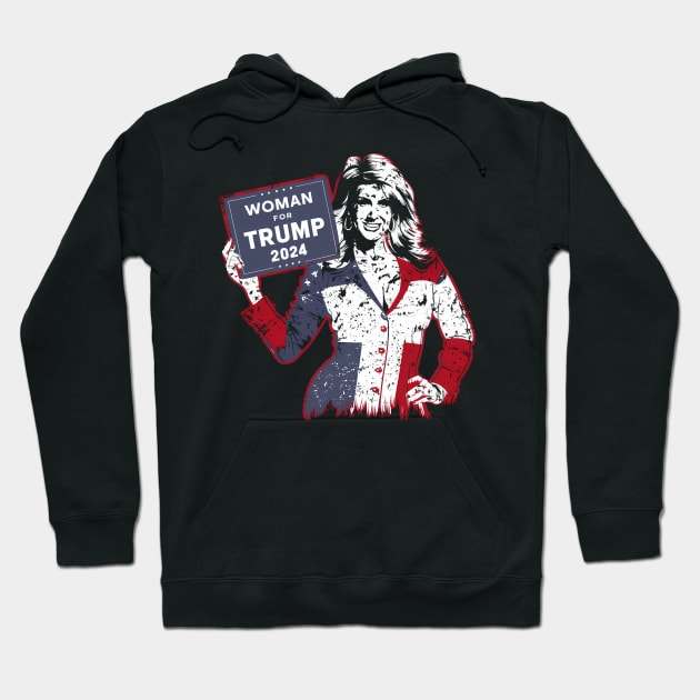 Woman For Trump 2024 Election Usa Hoodie by OrigamiOasis